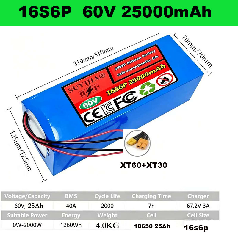 Akumulator litowy 60V 18650 40 – 60V 30Ah Electric Scooter Battery recenzja i cena