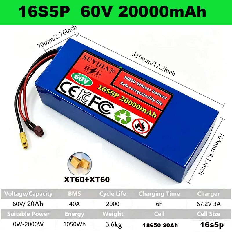 Akumulator litowy 60V 18650 40 – 60V 30Ah Electric Scooter Battery recenzja i cena